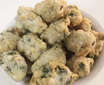 九層塔花枝300g、向上魚丸